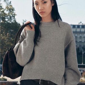 Zara Classic Gray Crew Neck Sweater